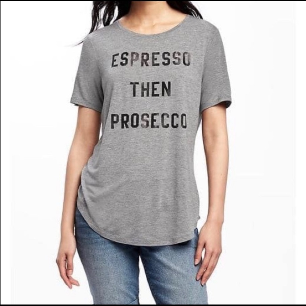 Espresso Then Prosecco Graphic Tee XS